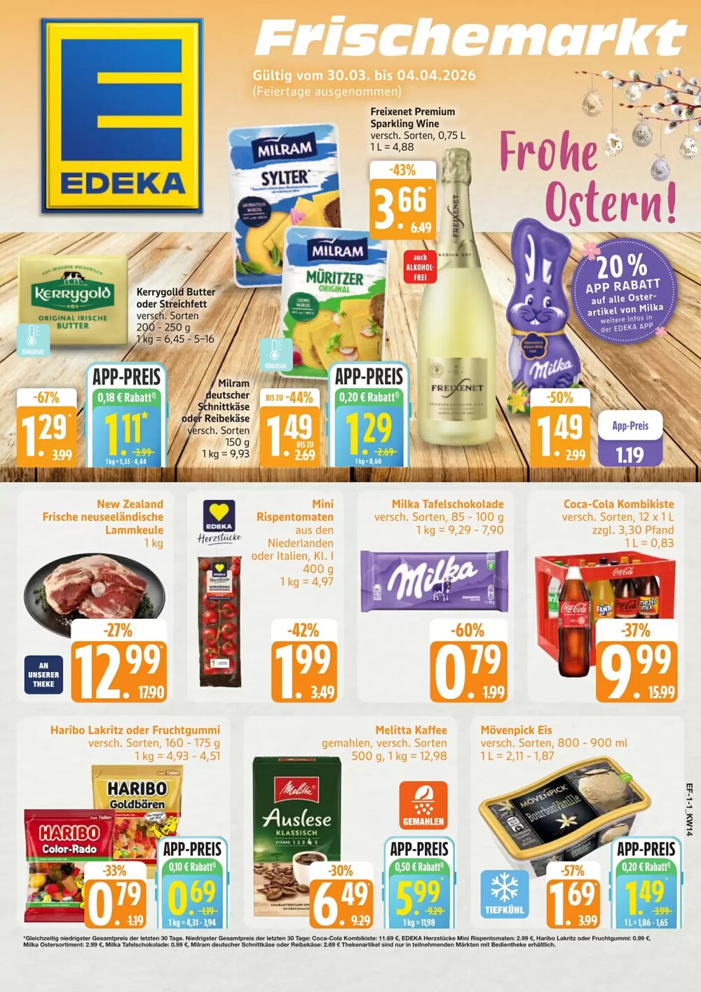Edeka Frischemarkt Prospekt (ab 30.03.2026) zum Blättern - Seite 1
