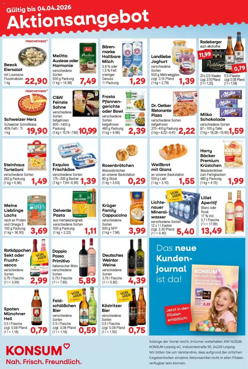 Konsum Leipzig Prospekt (ab 30.03.2026) zum Blättern - Seite 1