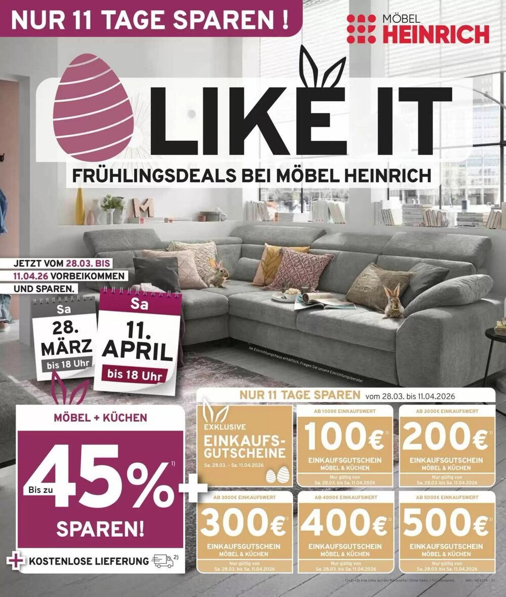 Möbel Heinrich Prospekt (ab 30.03.2026) zum Blättern - Seite 1