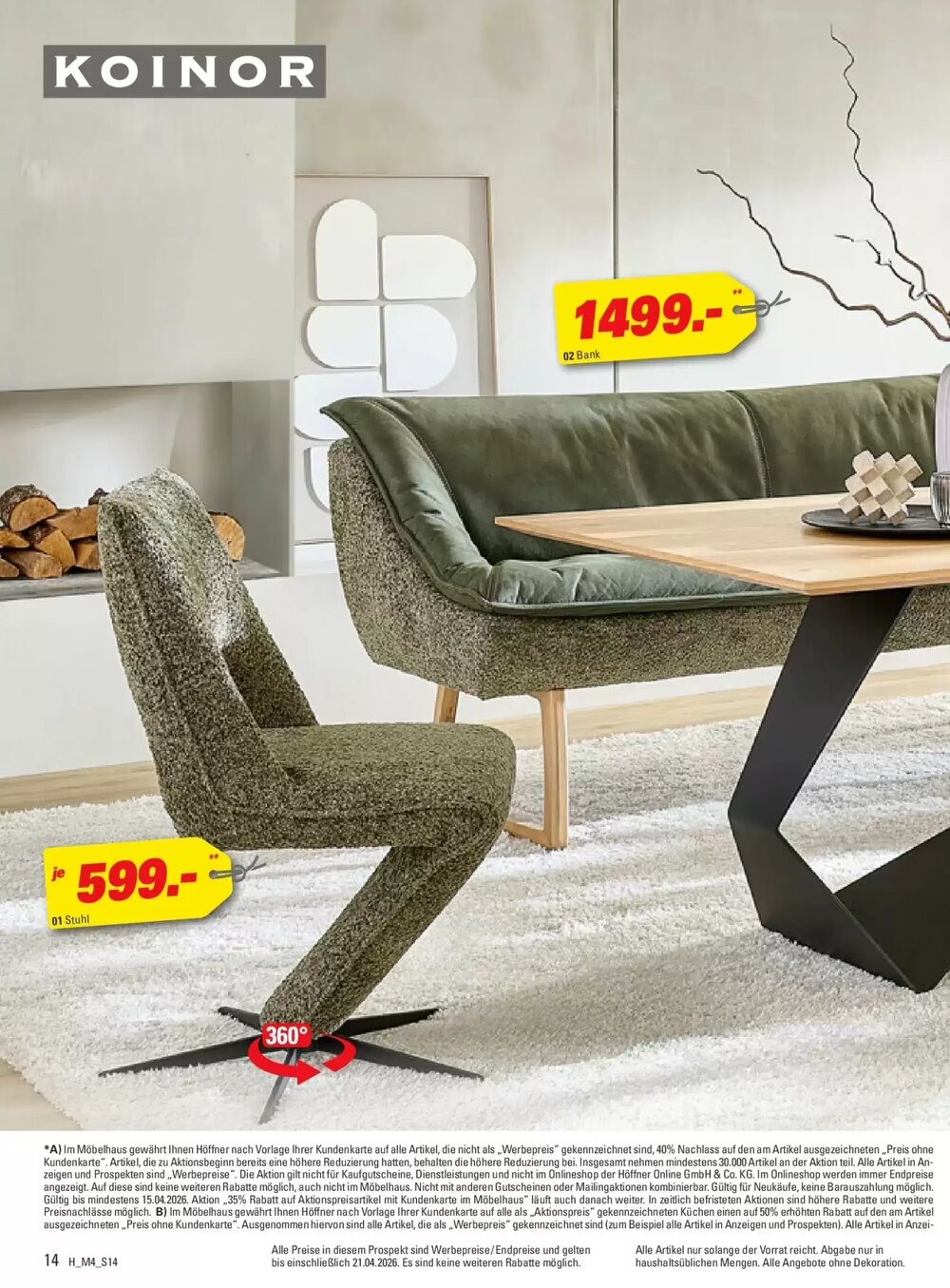 Höffner Prospekt (ab 31.03.2026) zum Blättern - Seite 14
