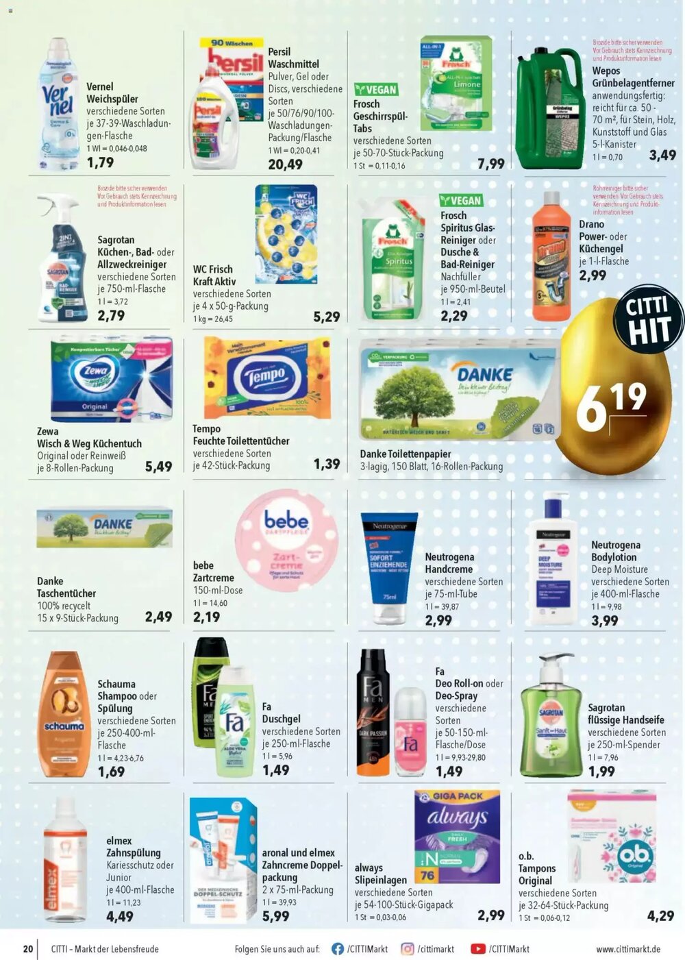 CITTI Markt Prospekt (ab 01.04.2026) zum Blättern - Seite 22