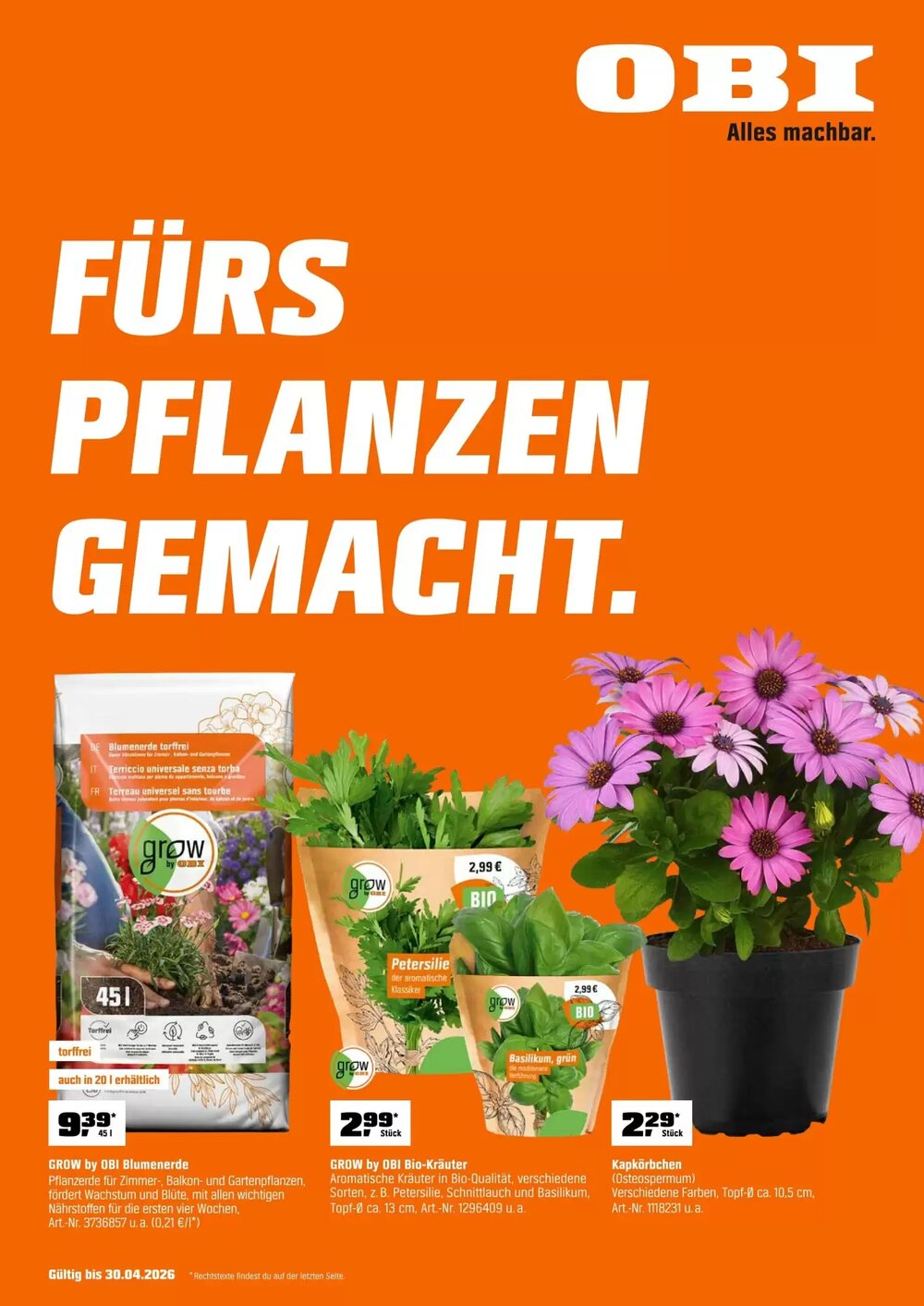OBI Prospekt (ab 01.04.2026) zum Blättern - Seite 1