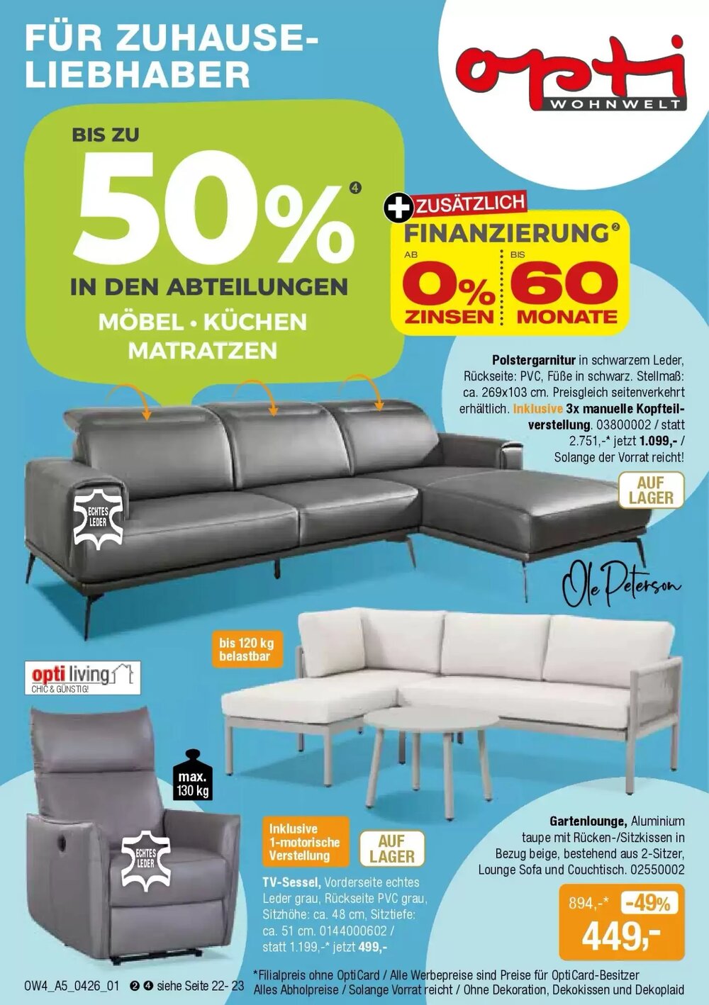 Opti Wohnwelt Prospekt (ab 01.04.2026) zum Blättern - Seite 1