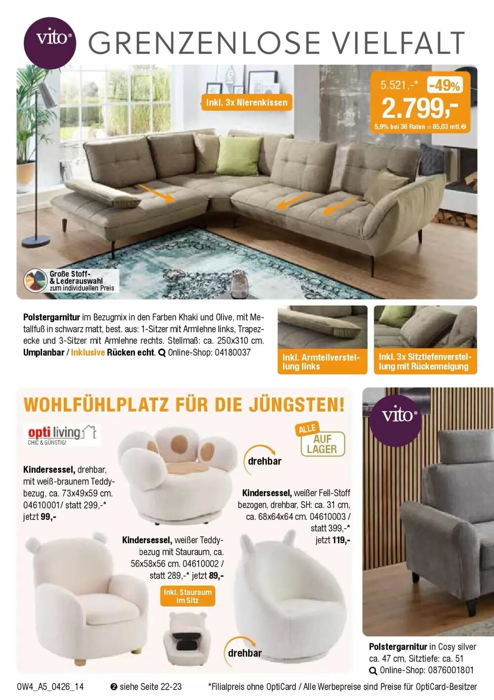 Opti Wohnwelt Prospekt (ab 01.04.2026) zum Blättern - Seite 14