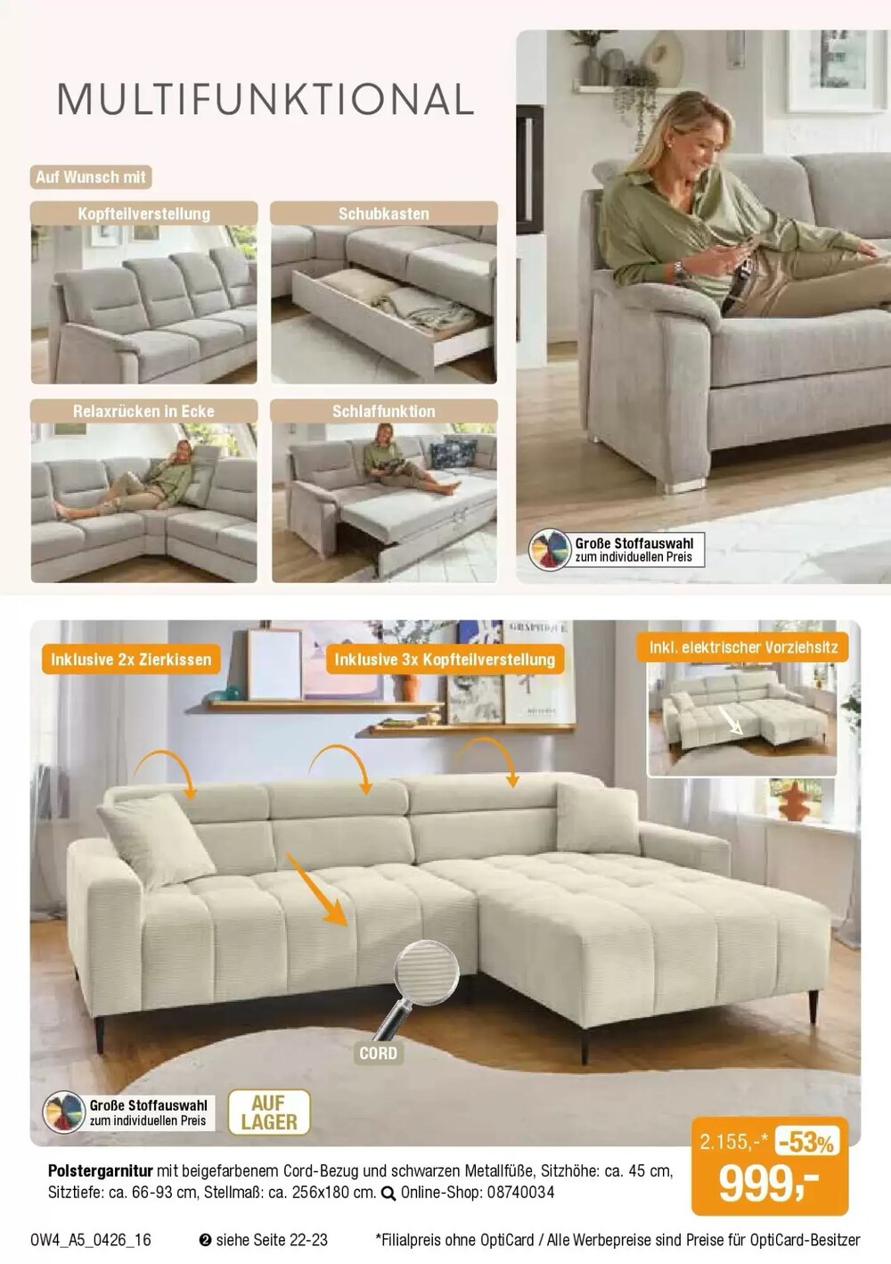 Opti Wohnwelt Prospekt (ab 01.04.2026) zum Blättern - Seite 16