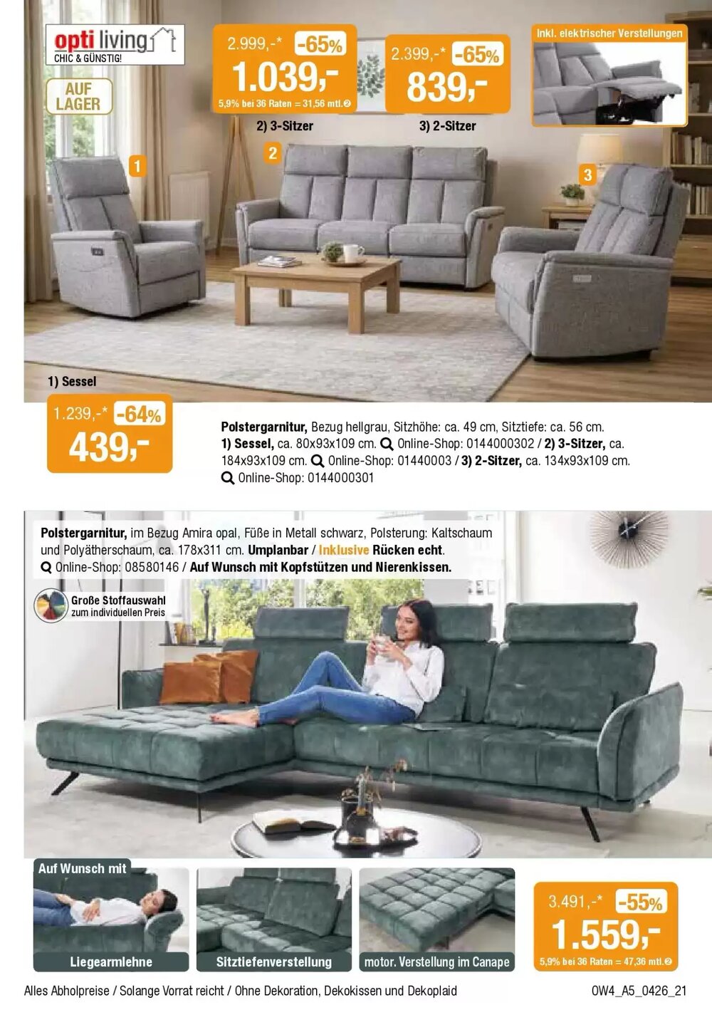 Opti Wohnwelt Prospekt (ab 01.04.2026) zum Blättern - Seite 21