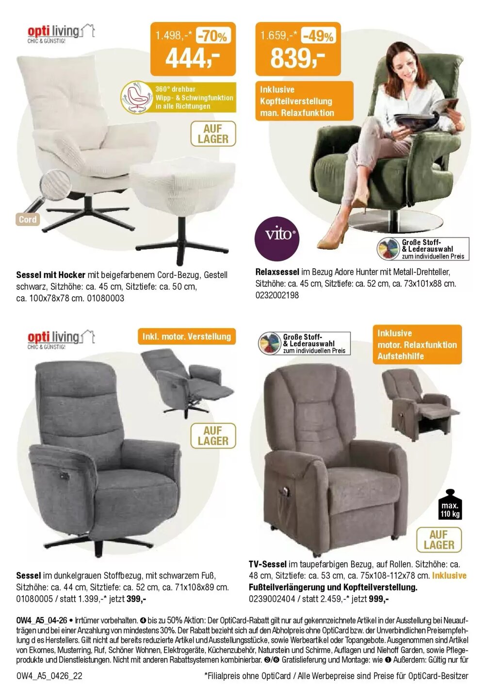 Opti Wohnwelt Prospekt (ab 01.04.2026) zum Blättern - Seite 22
