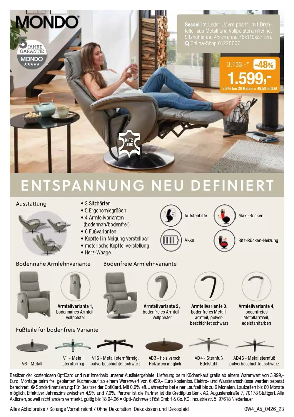 Opti Wohnwelt Prospekt (ab 01.04.2026) zum Blättern - Seite 23