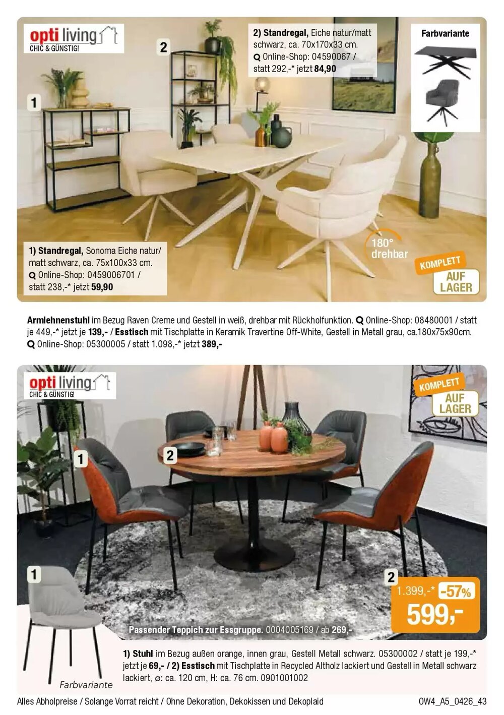 Opti Wohnwelt Prospekt (ab 01.04.2026) zum Blättern - Seite 43