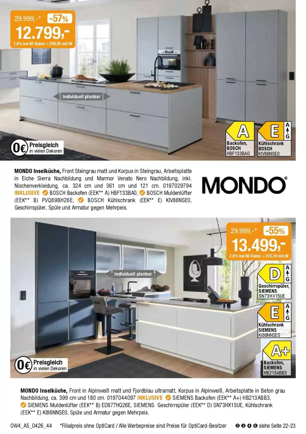 Opti Wohnwelt Prospekt (ab 01.04.2026) zum Blättern - Seite 44