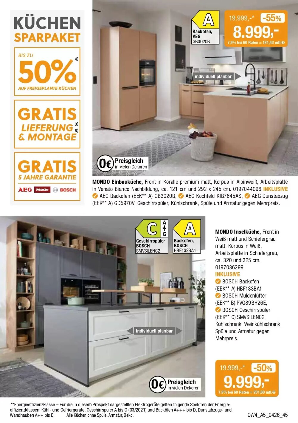 Opti Wohnwelt Prospekt (ab 01.04.2026) zum Blättern - Seite 45