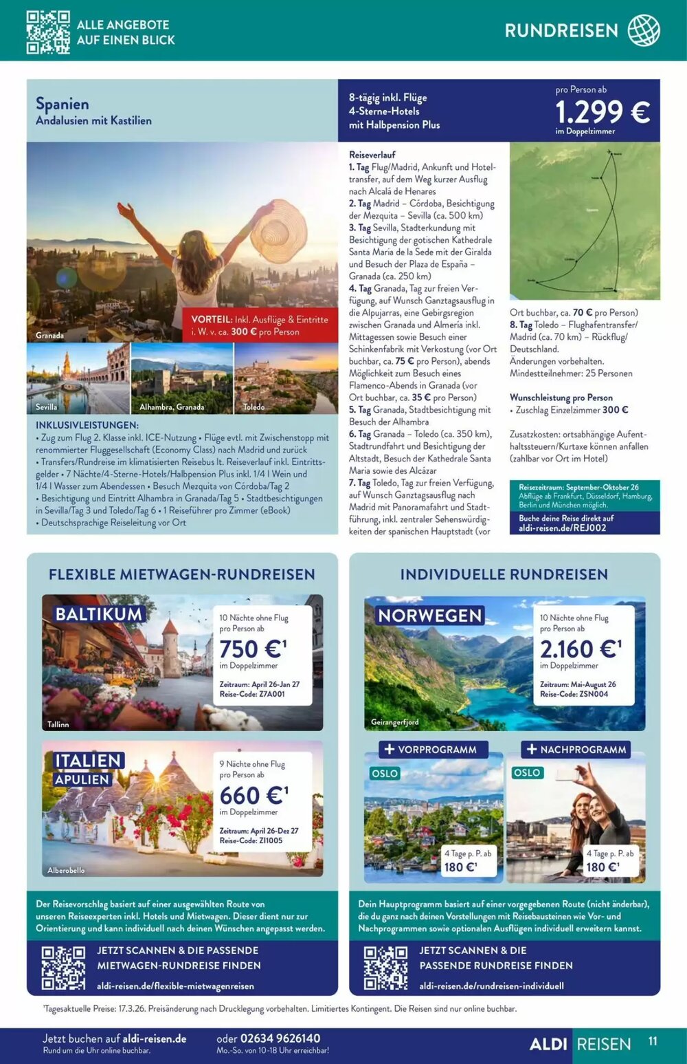 ALDI Nord Reisen Prospekt (ab 01.04.2026) zum Blättern - Seite 11