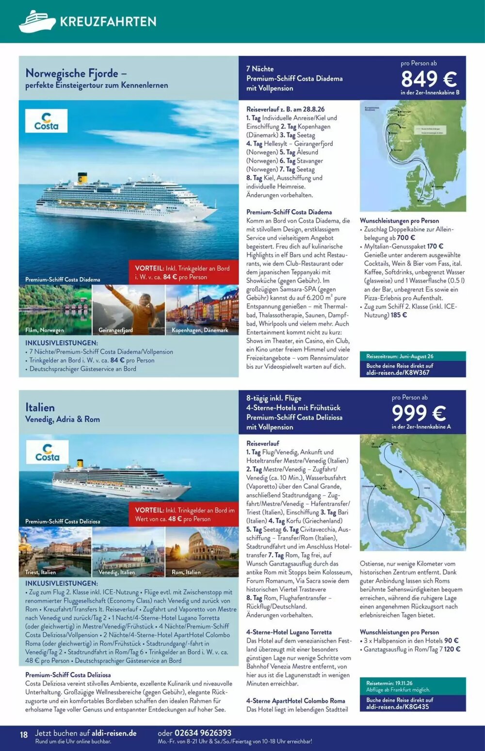 ALDI Nord Reisen Prospekt (ab 01.04.2026) zum Blättern - Seite 18