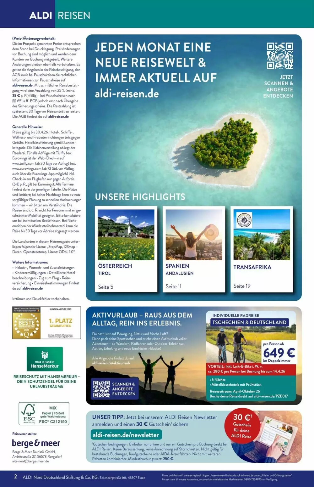 ALDI Nord Reisen Prospekt (ab 01.04.2026) zum Blättern - Seite 2