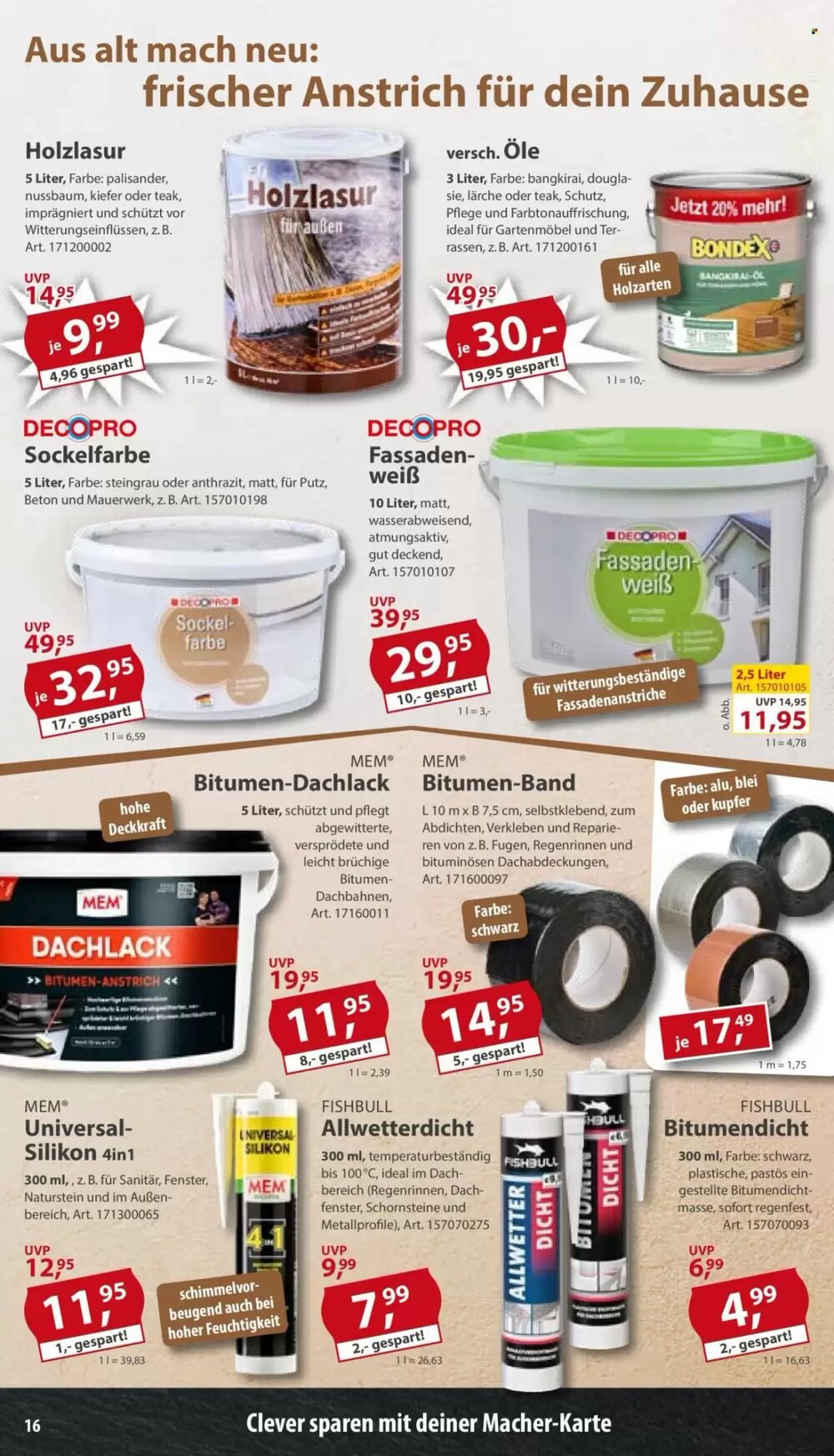 Sonderpreis Baumarkt Prospekt (ab 04.04.2026) zum Blättern - Seite 16