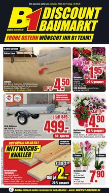 B1 Discount Baumarkt Prospekt (ab 04.04.2026) zum Blättern