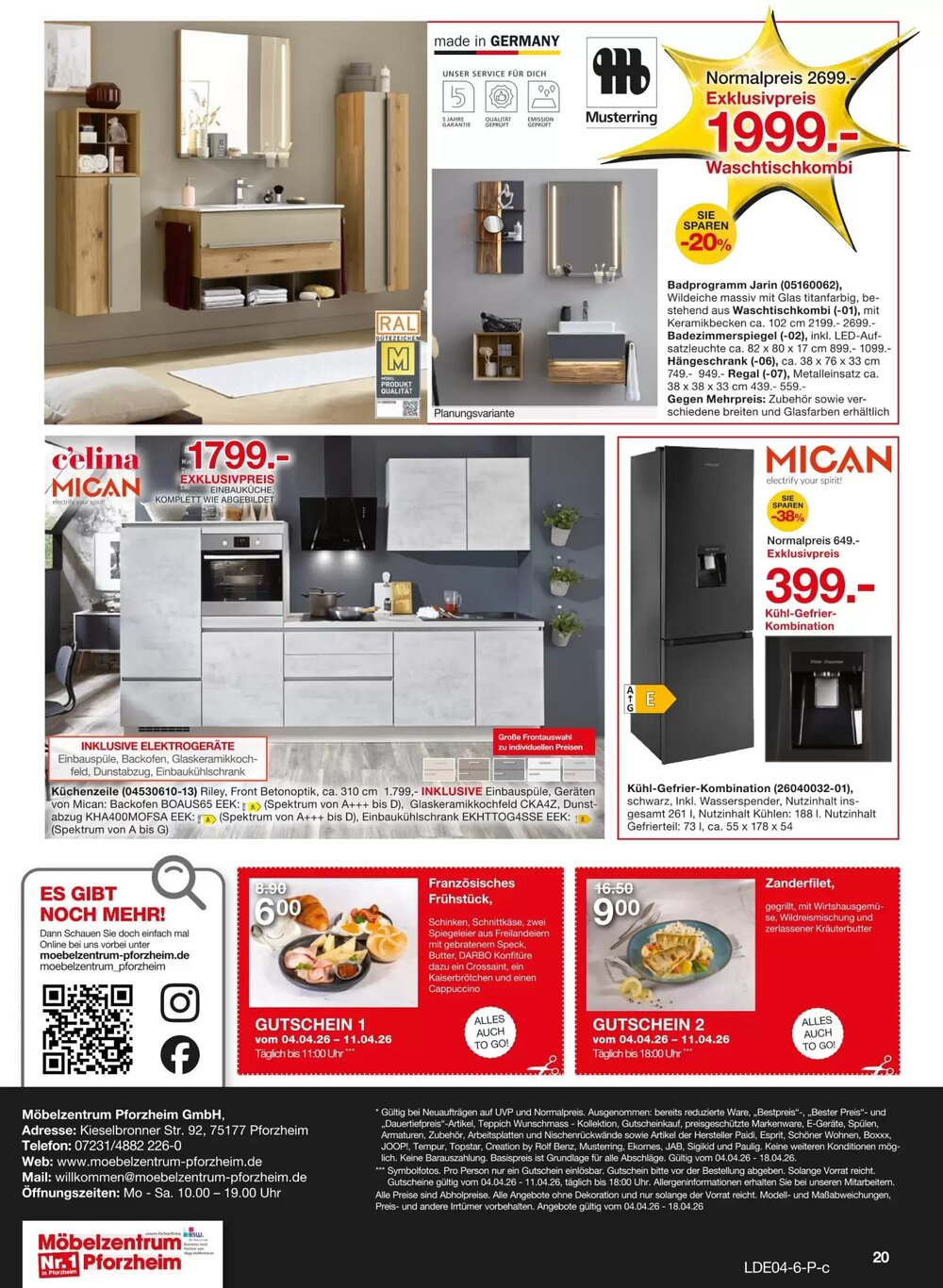 Möbelzentrum Pforzheim Prospekt (ab 04.04.2026) zum Blättern - Seite 20