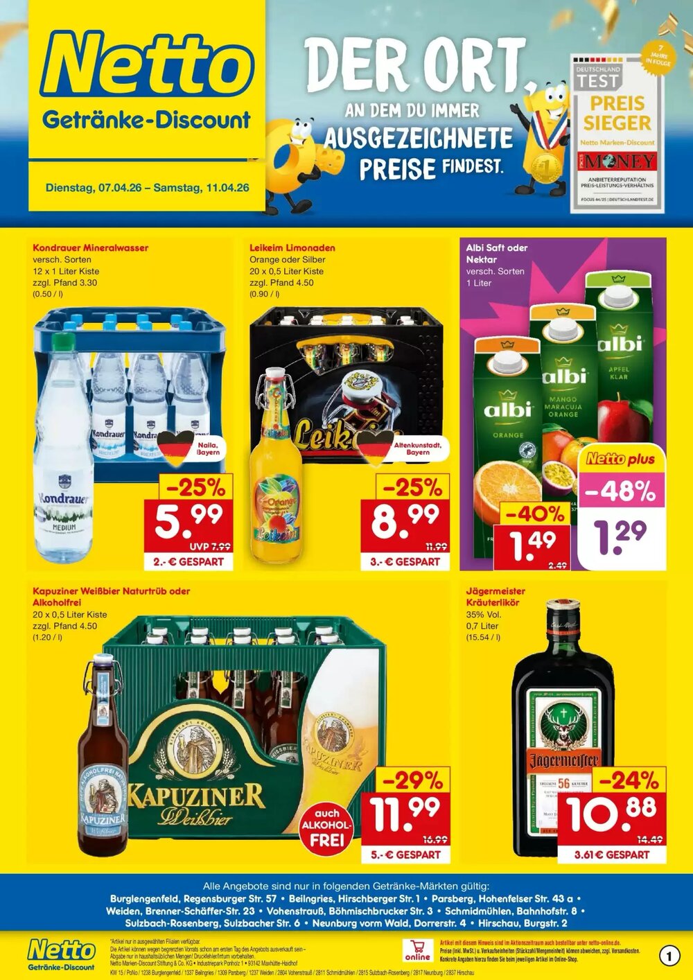 Netto Getränke Discount Prospekt (ab 05.04.2026) zum Blättern - Seite 1