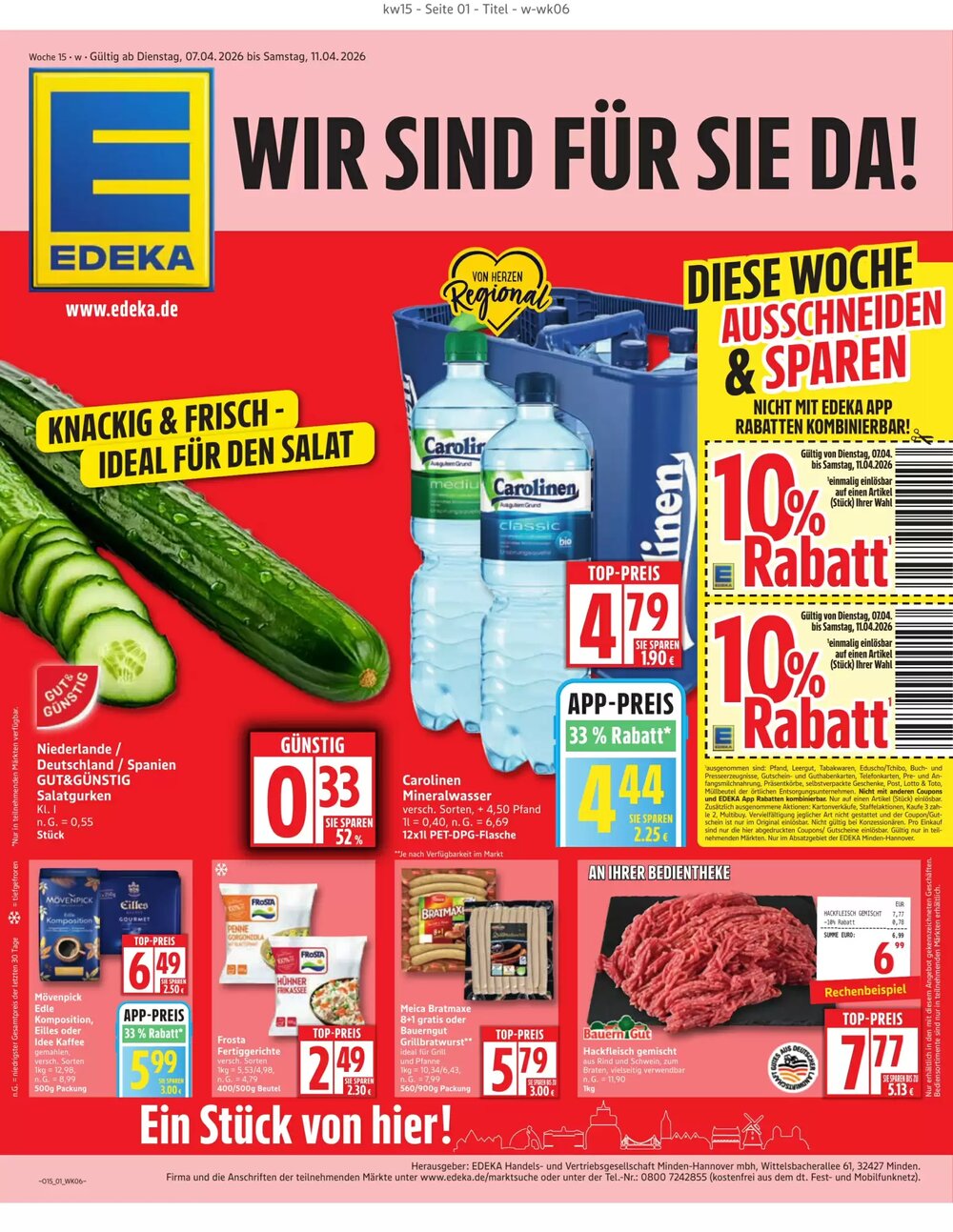 EDEKA Stralsund Prospekt (ab 06.04.2026) zum Blättern - Seite 1