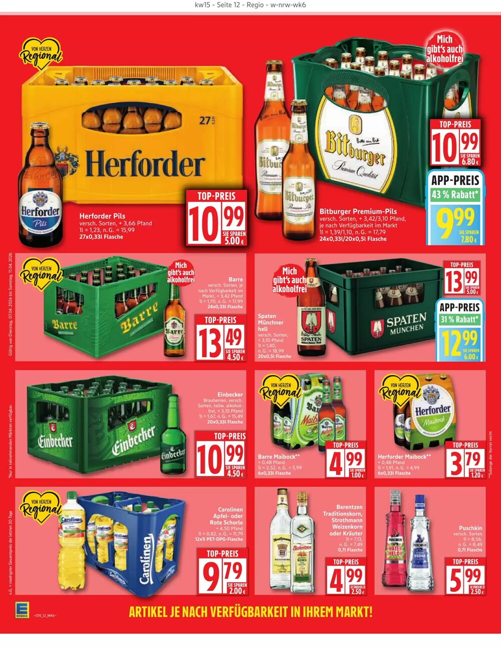 Edeka Aktiv Markt Prospekt (ab 06.04.2026) zum Blättern - Seite 12