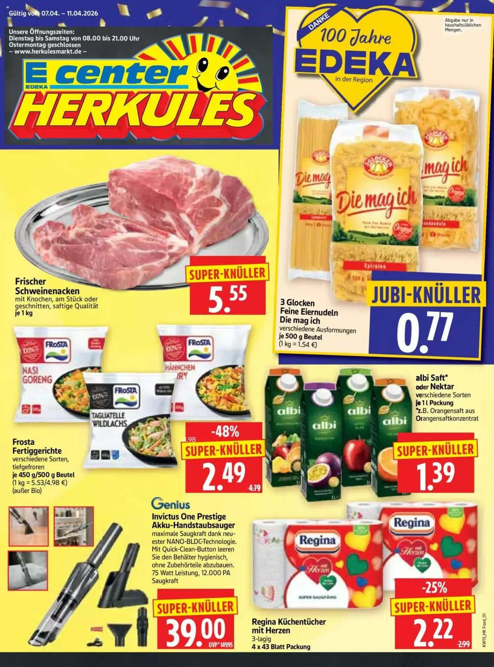 Edeka Herkules Prospekt (ab 07.04.2026) zum Blättern - Seite 1