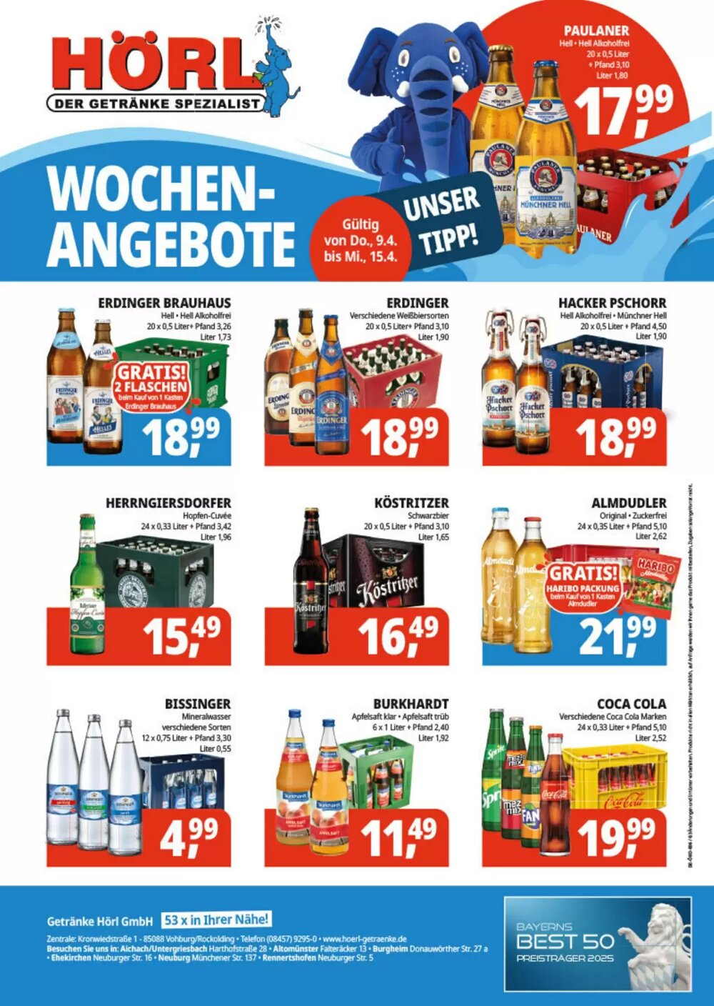 Hörl Getränke Prospekt (ab 09.04.2026) zum Blättern - Seite 1