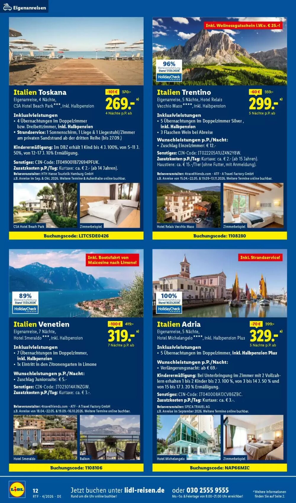 Lidl Reisen Prospekt (ab 11.04.2026) zum Blättern - Seite 12