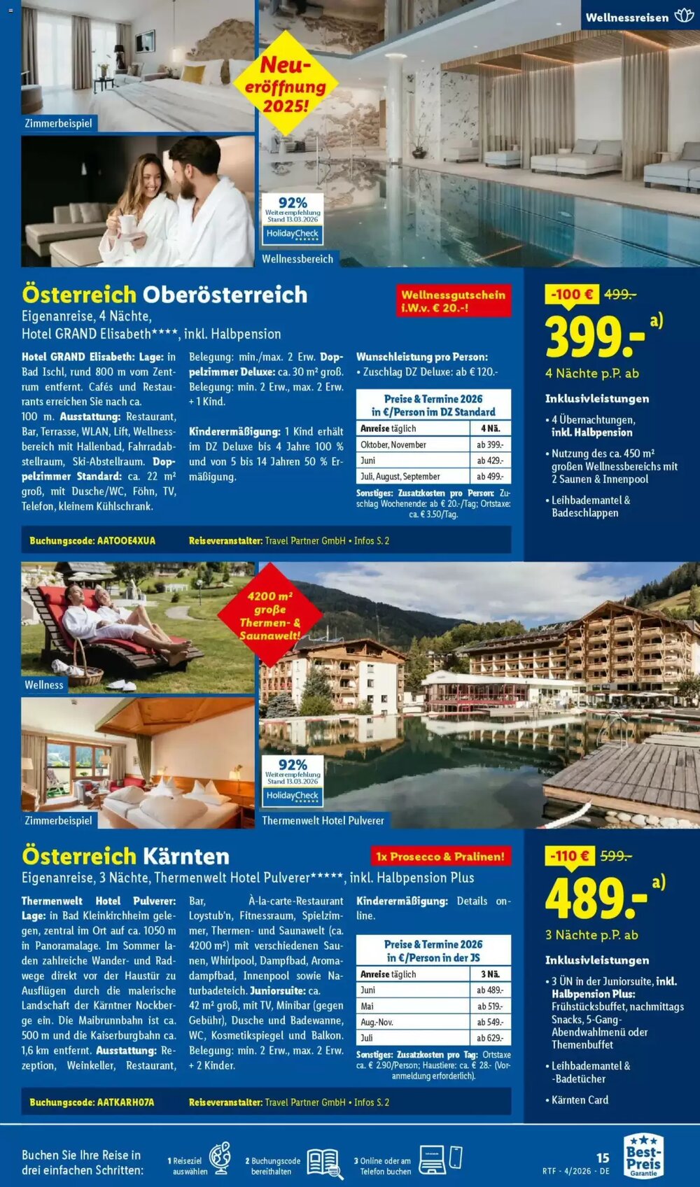 Lidl Reisen Prospekt (ab 11.04.2026) zum Blättern - Seite 15