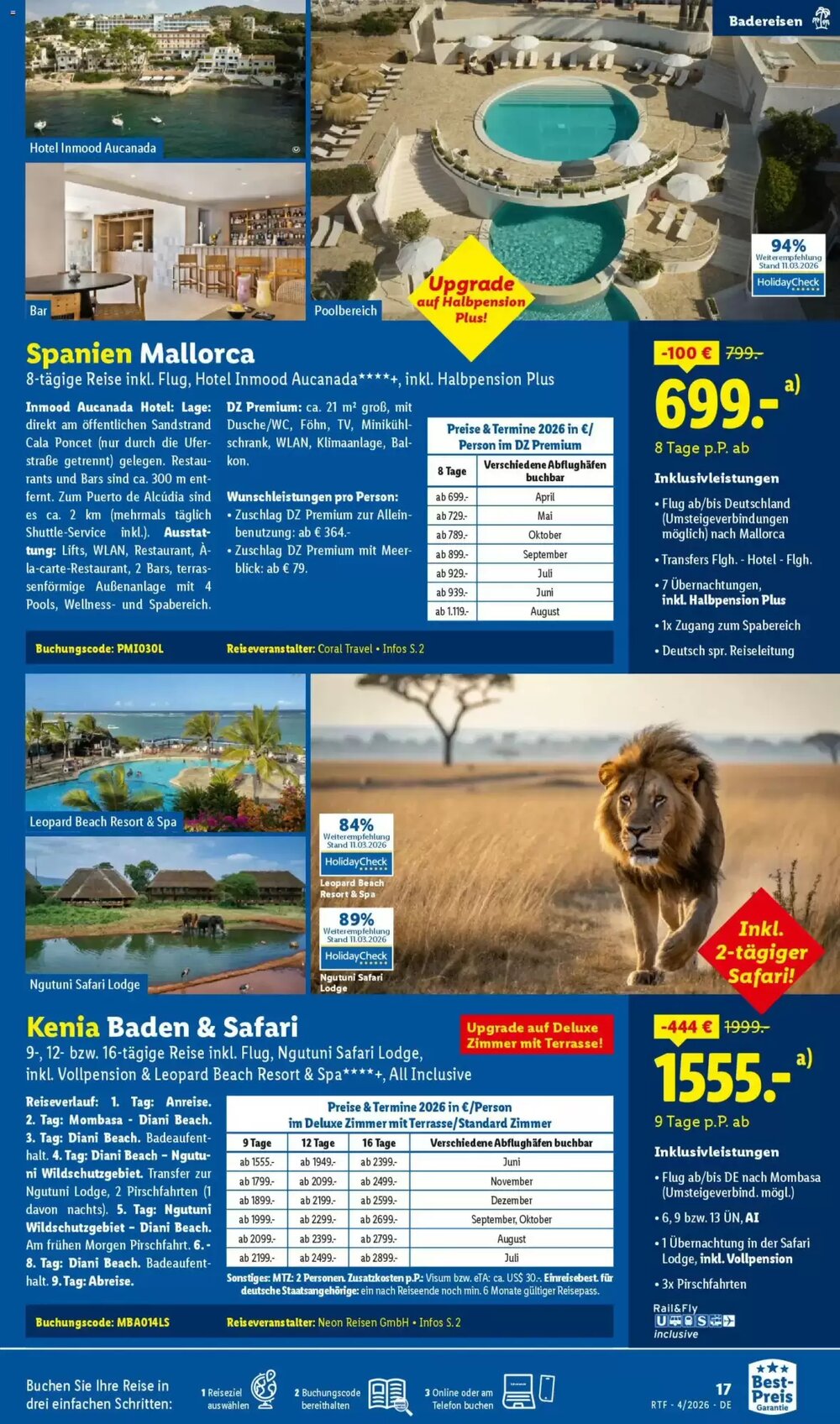 Lidl Reisen Prospekt (ab 11.04.2026) zum Blättern - Seite 17