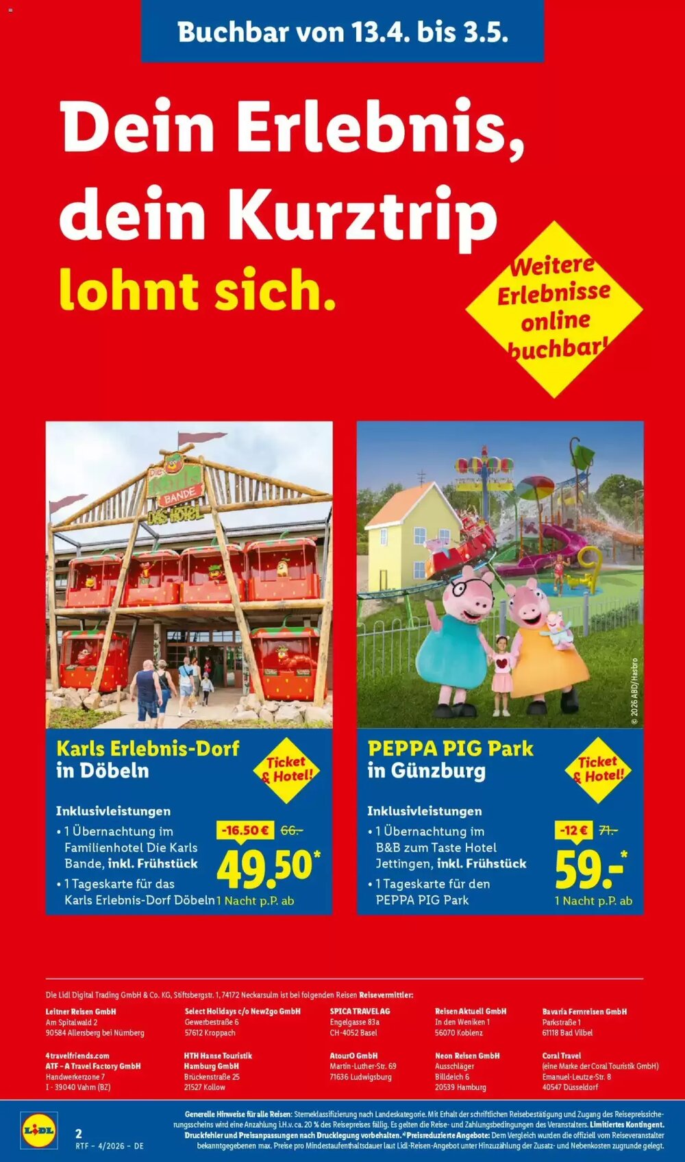 Lidl Reisen Prospekt (ab 11.04.2026) zum Blättern - Seite 2