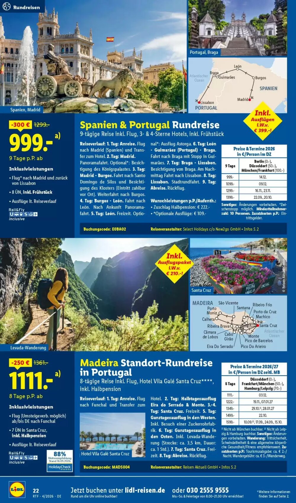 Lidl Reisen Prospekt (ab 11.04.2026) zum Blättern - Seite 22