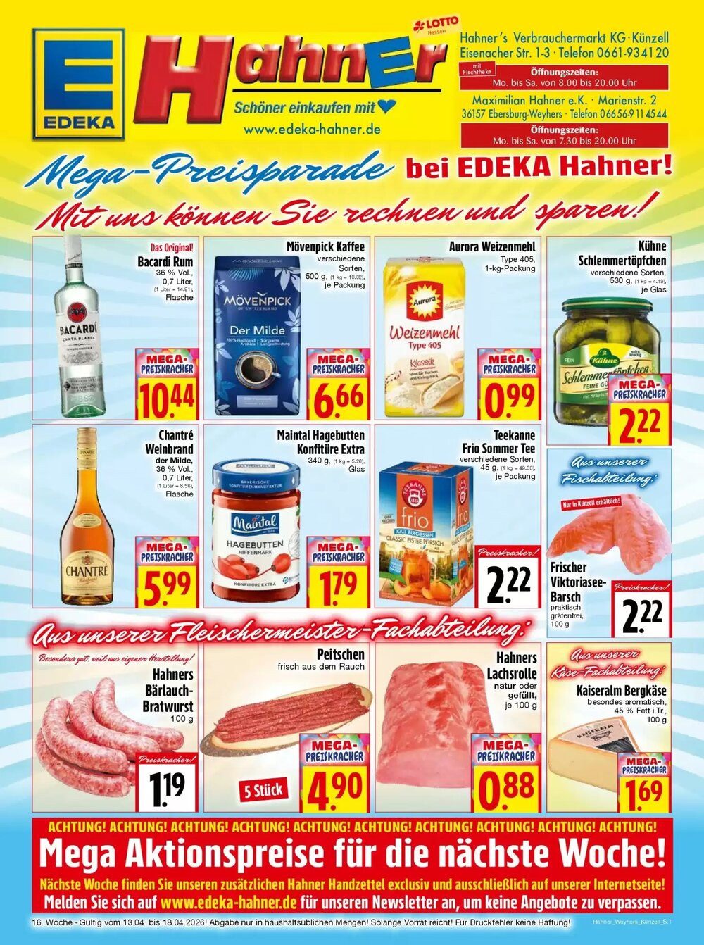 EDEKA Hahner Prospekt (ab 12.04.2026) zum Blättern - Seite 1