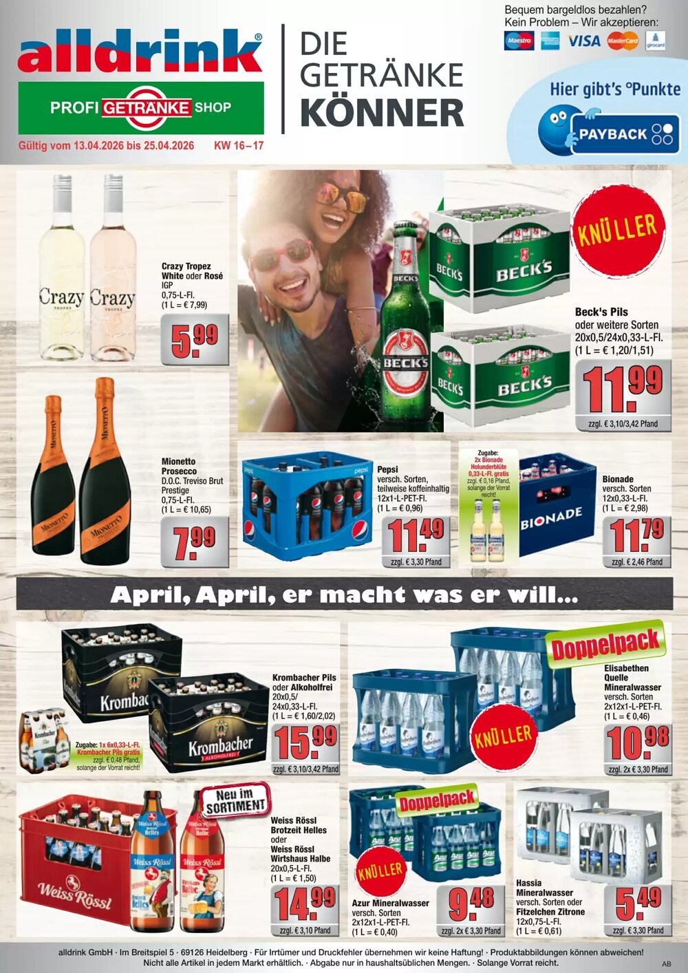 Profi Getränke Prospekt (ab 12.04.2026) zum Blättern - Seite 1