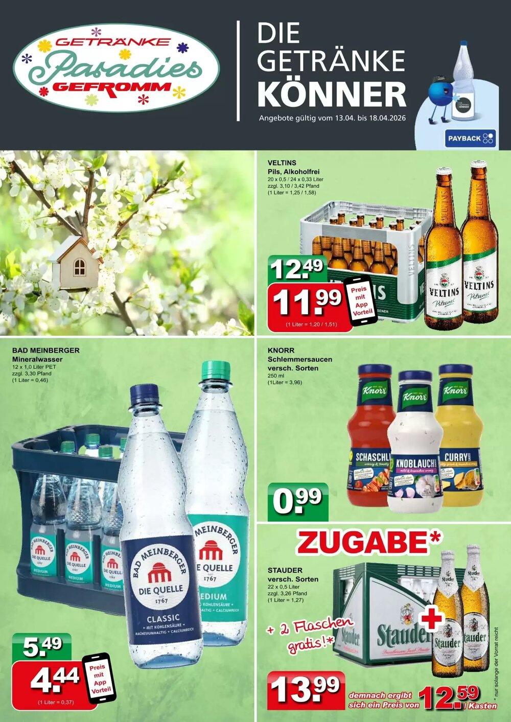 Getränkeparadies Gefromm Prospekt (ab 13.04.2026) zum Blättern - Seite 1