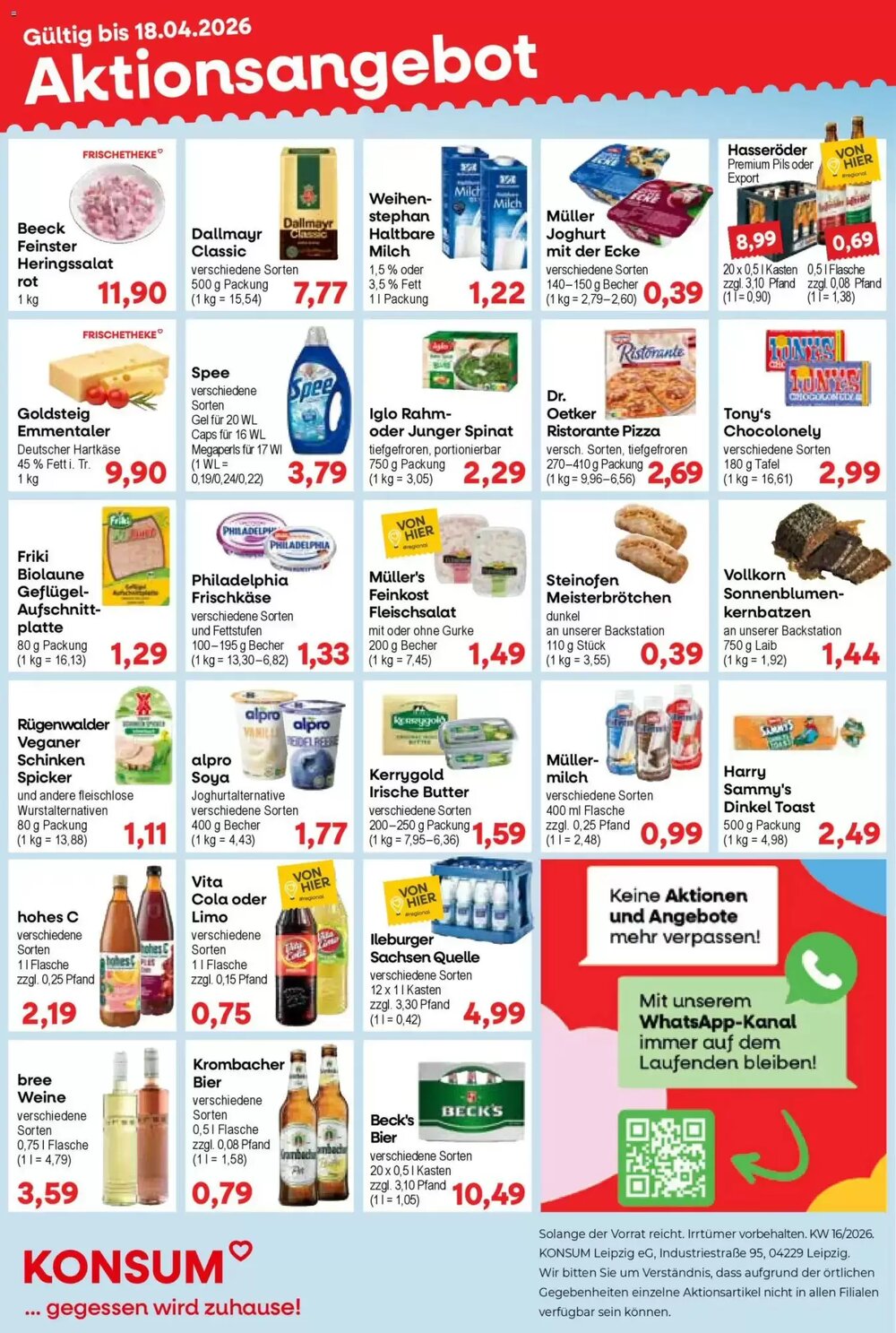 Konsum Leipzig Prospekt (ab 13.04.2026) zum Blättern - Seite 1