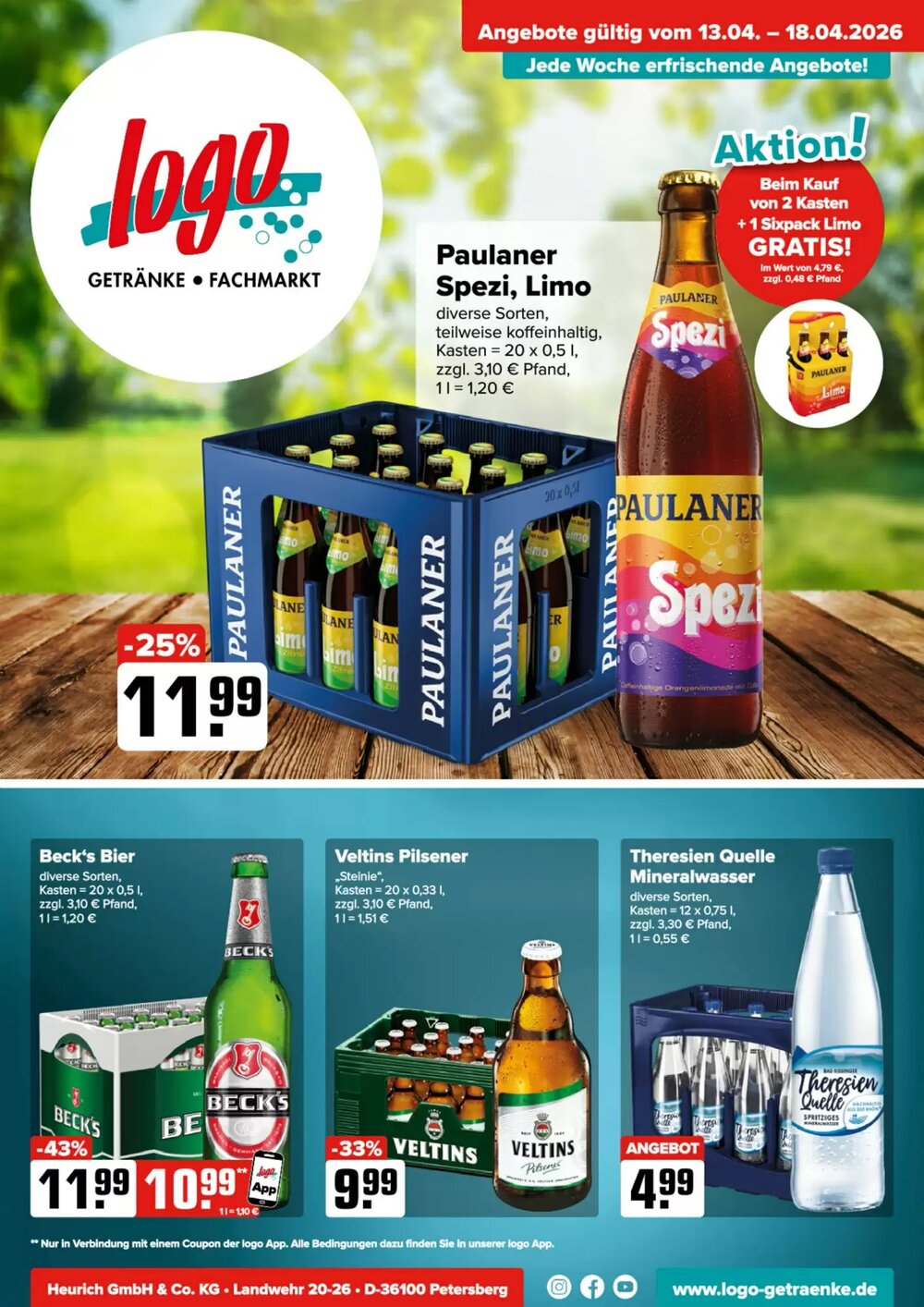 Logo Getränkemarkt Prospekt (ab 13.04.2026) zum Blättern - Seite 1