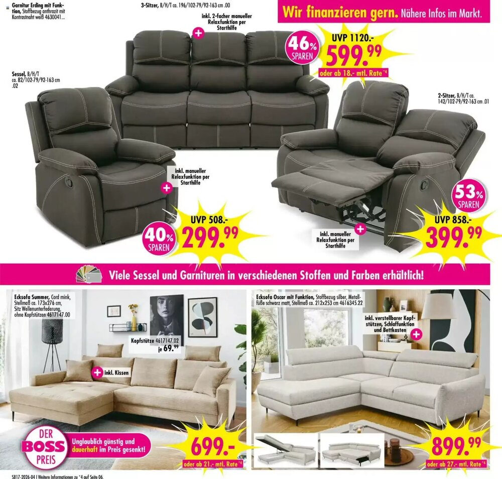 Möbel Boss Prospekt (ab 18.04.2026) zum Blättern - Seite 4