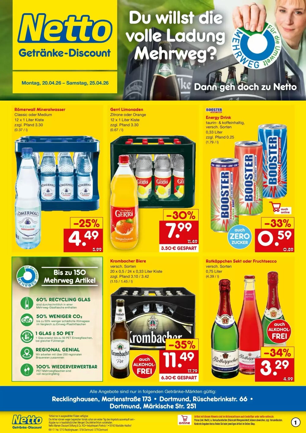 Netto Getränke Discount Prospekt (ab 19.04.2026) zum Blättern - Seite 1