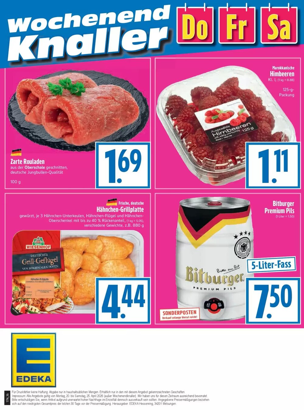 EDEKA Hahner Prospekt (ab 19.04.2026) zum Blättern - Seite 20