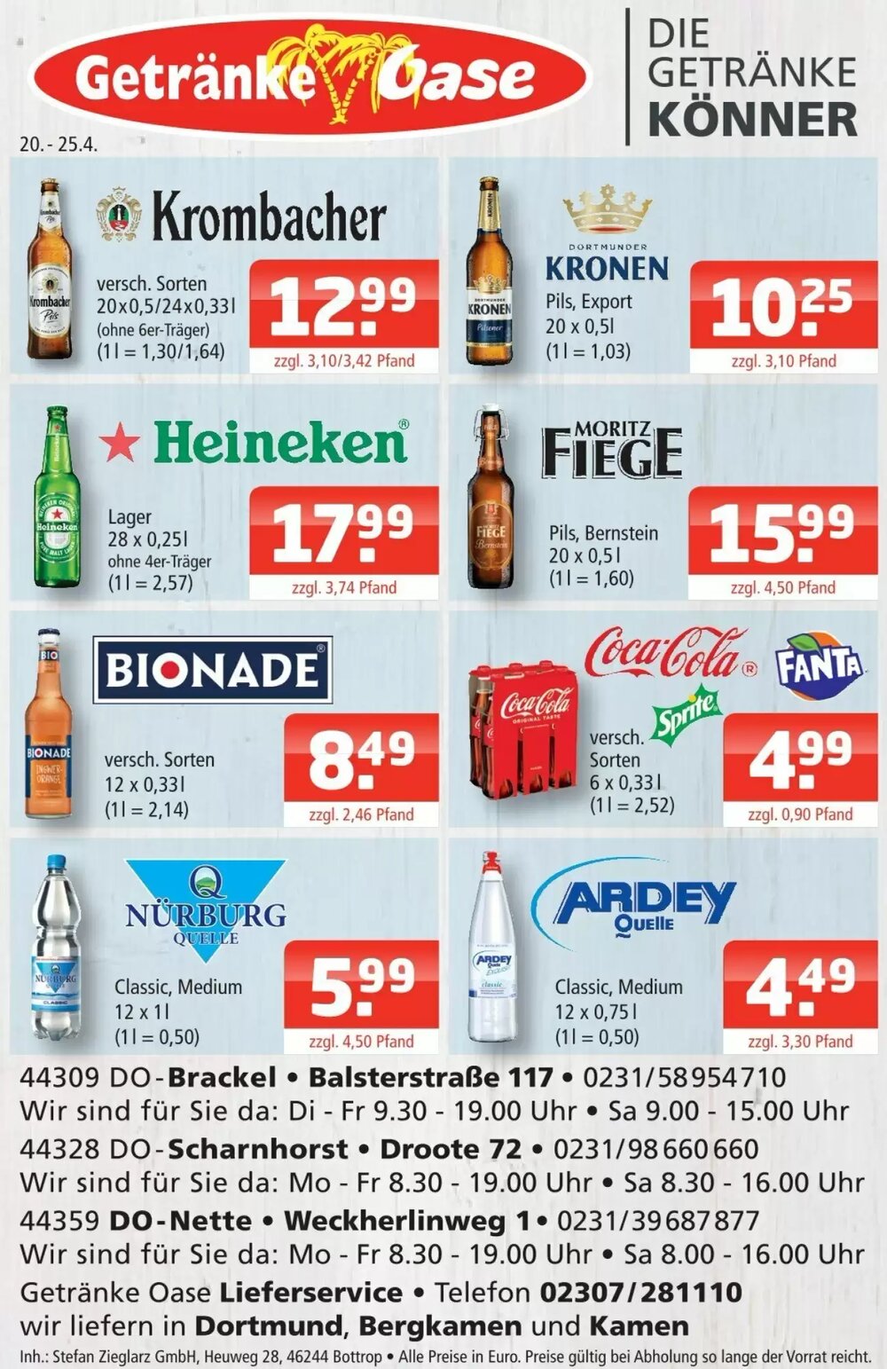 Getränke Oase Prospekt (ab 20.04.2026) zum Blättern - Seite 1