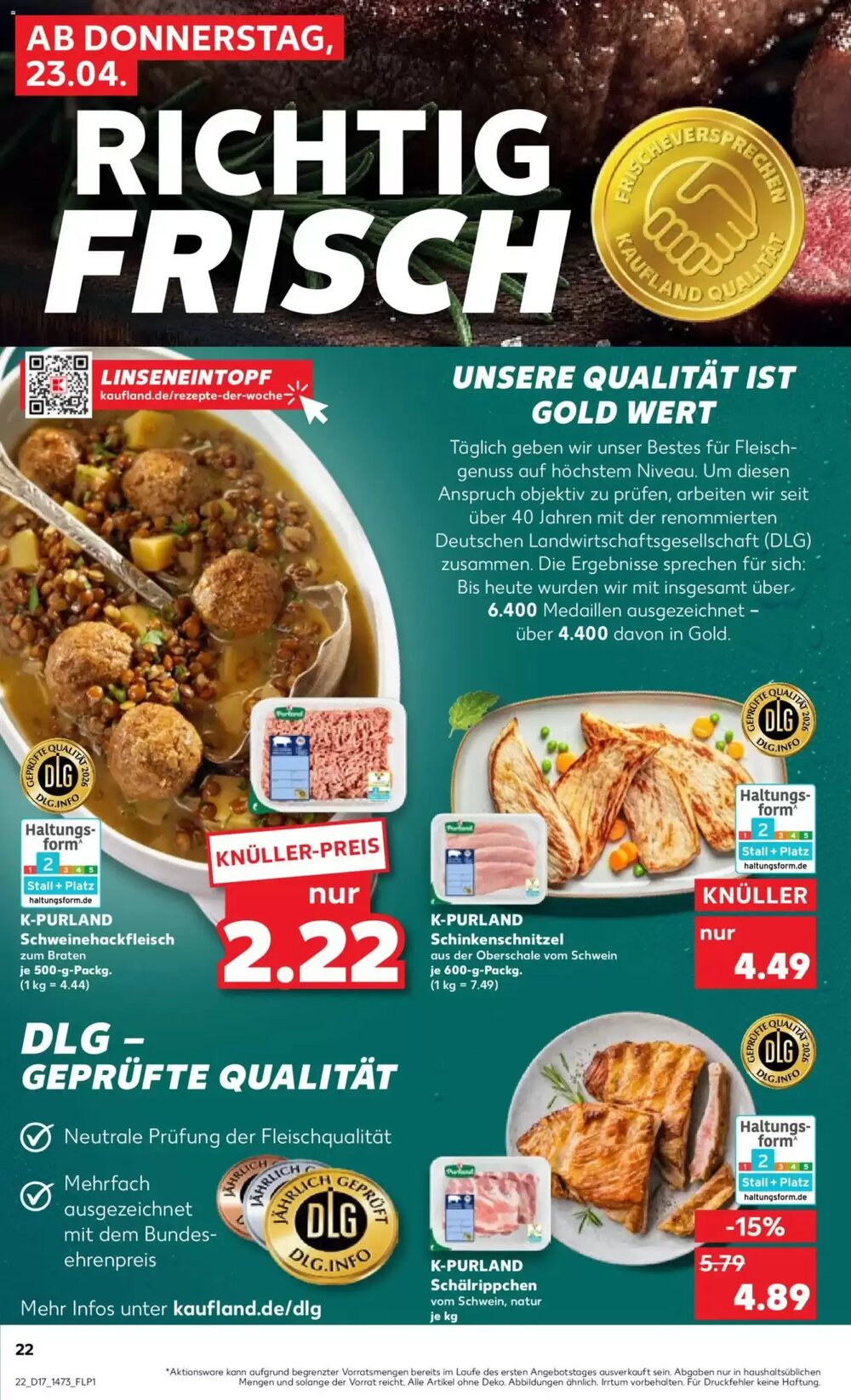 Kaufland Prospekt (ab 23.04.2026) zum Blättern - Seite 22