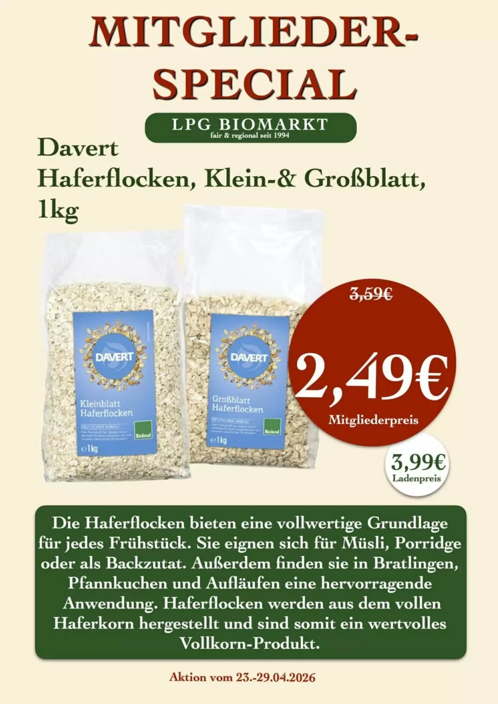 LPG Biomarkt Prospekt (ab 23.04.2026) zum Blättern - Seite 19