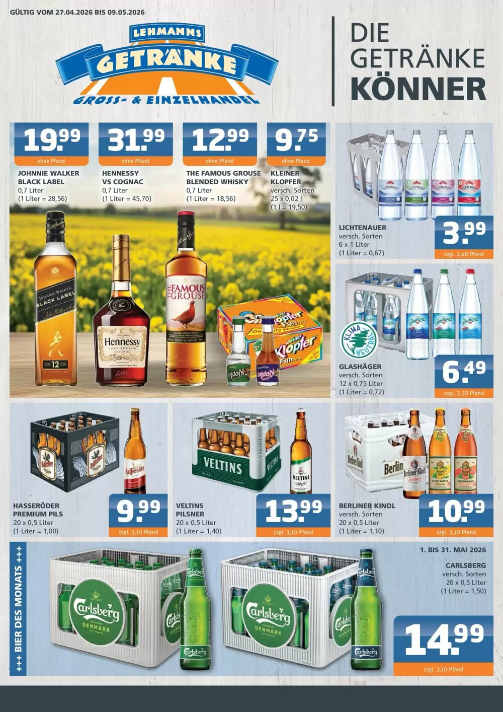 Getränke Lehmann Prospekt (ab 26.04.2026) zum Blättern - Seite 1