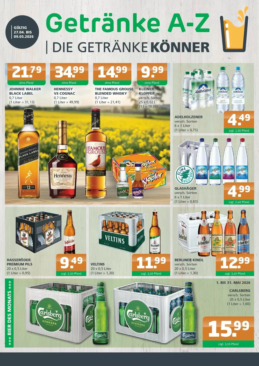 Getränke A-Z Prospekt (ab 26.04.2026) zum Blättern - Seite 1