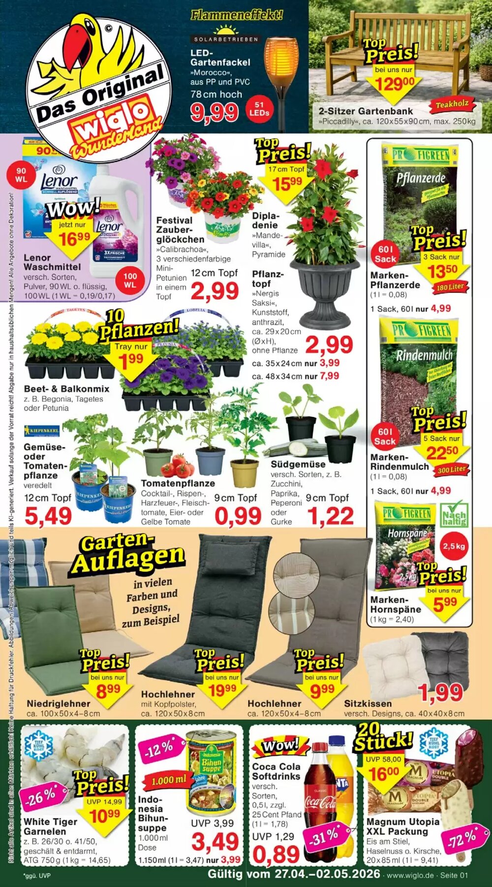 Wiglo Wunderland Prospekt (ab 27.04.2026) zum Blättern - Seite 1