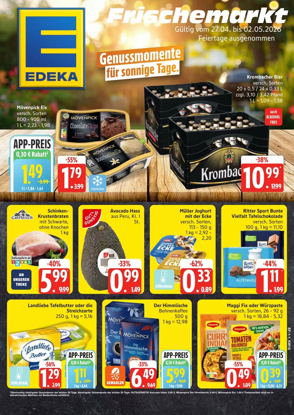 Edeka Frischemarkt Prospekt (ab 27.04.2026) zum Blättern - Seite 1