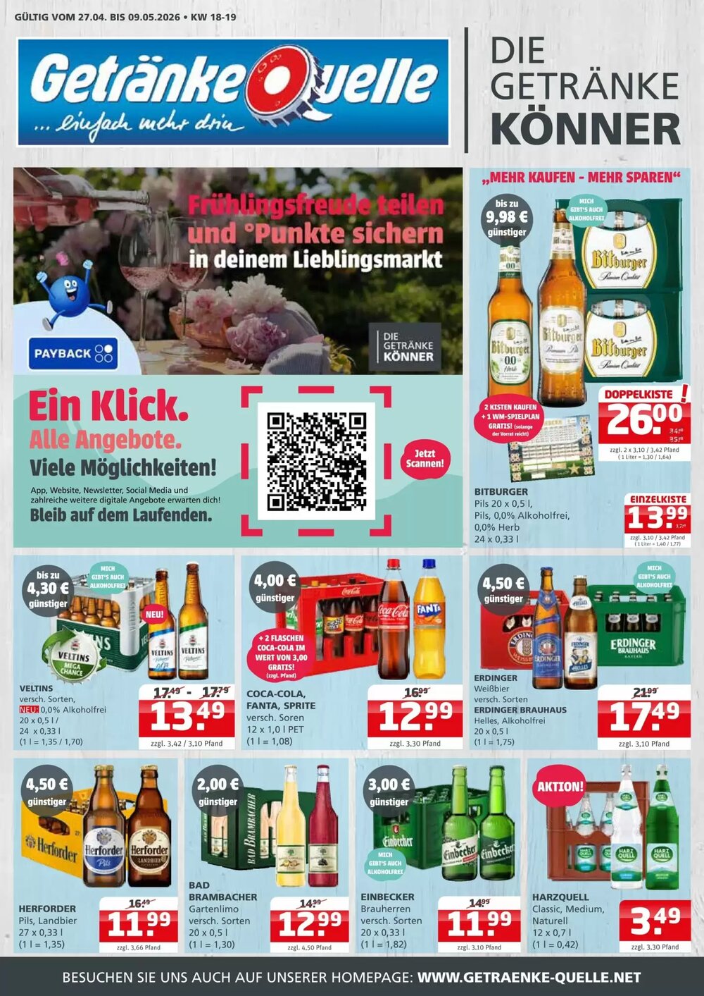 Getränke Quelle Prospekt (ab 27.04.2026) zum Blättern - Seite 1
