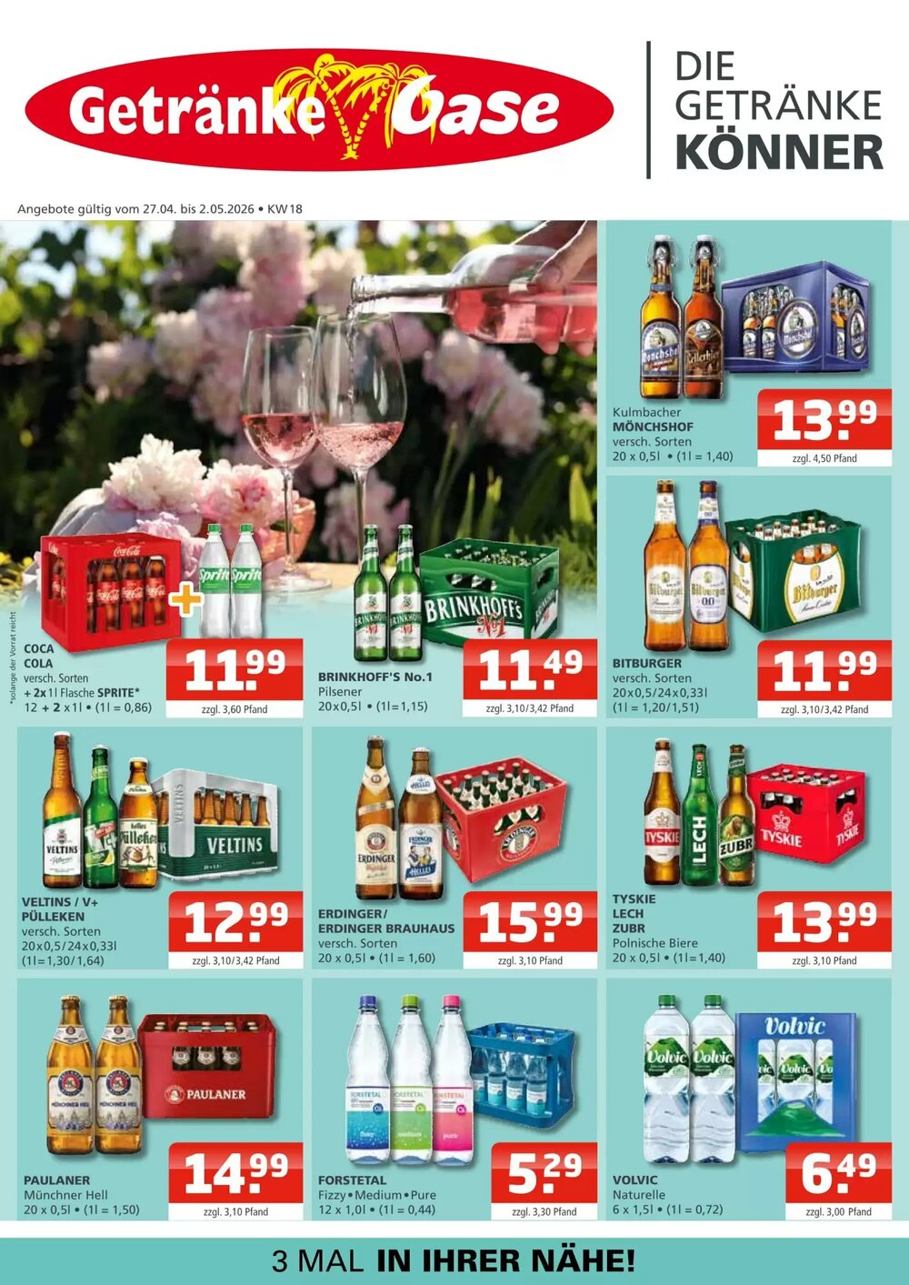 Getränke Oase Prospekt (ab 27.04.2026) zum Blättern - Seite 1