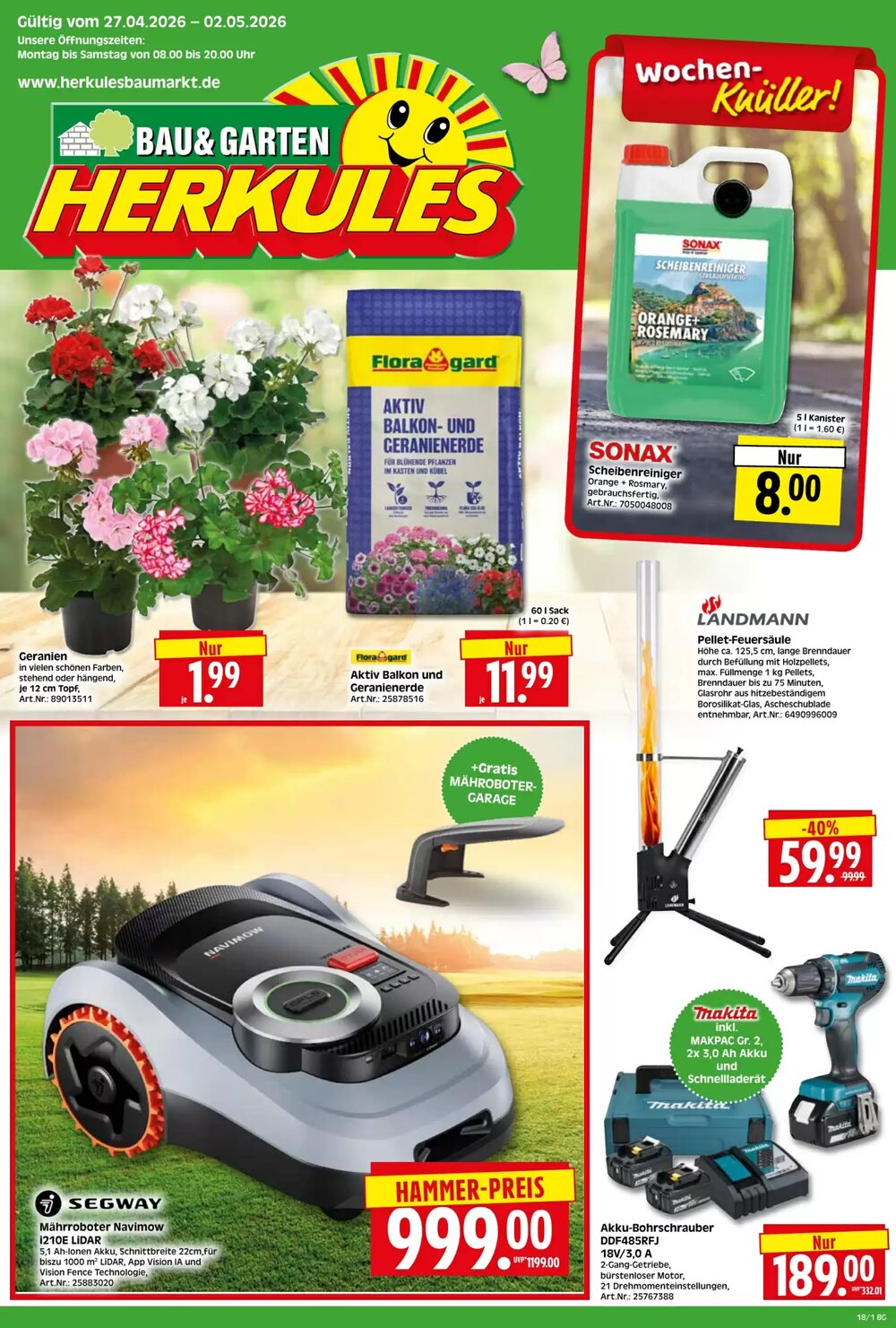 Herkules Baumarkt Prospekt (ab 27.04.2026) zum Blättern - Seite 1