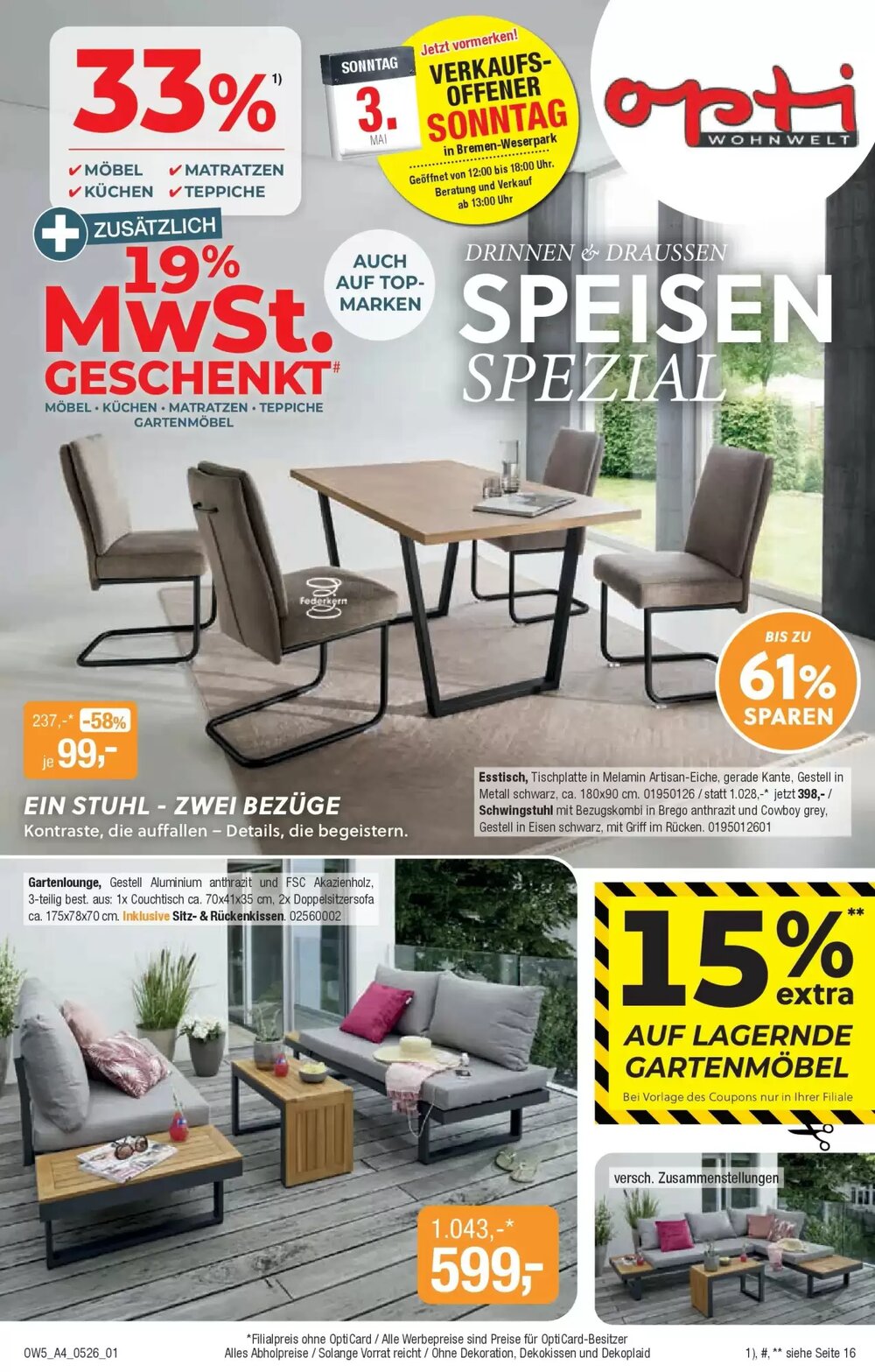 Opti Wohnwelt Prospekt (ab 28.04.2026) zum Blättern - Seite 1